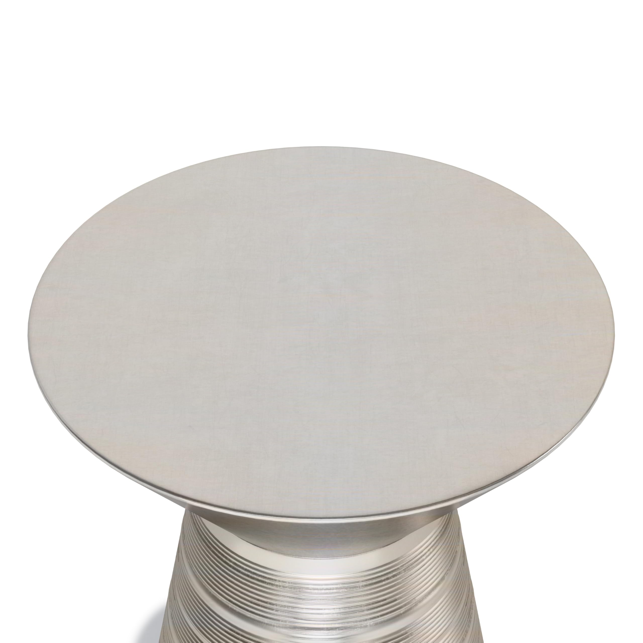 Sheridan Industrial Metal Accent Side Table - Antique Silver