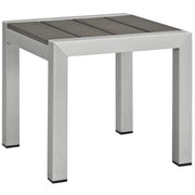 Aluminum Outdoor Patio Side Table Silver Gray