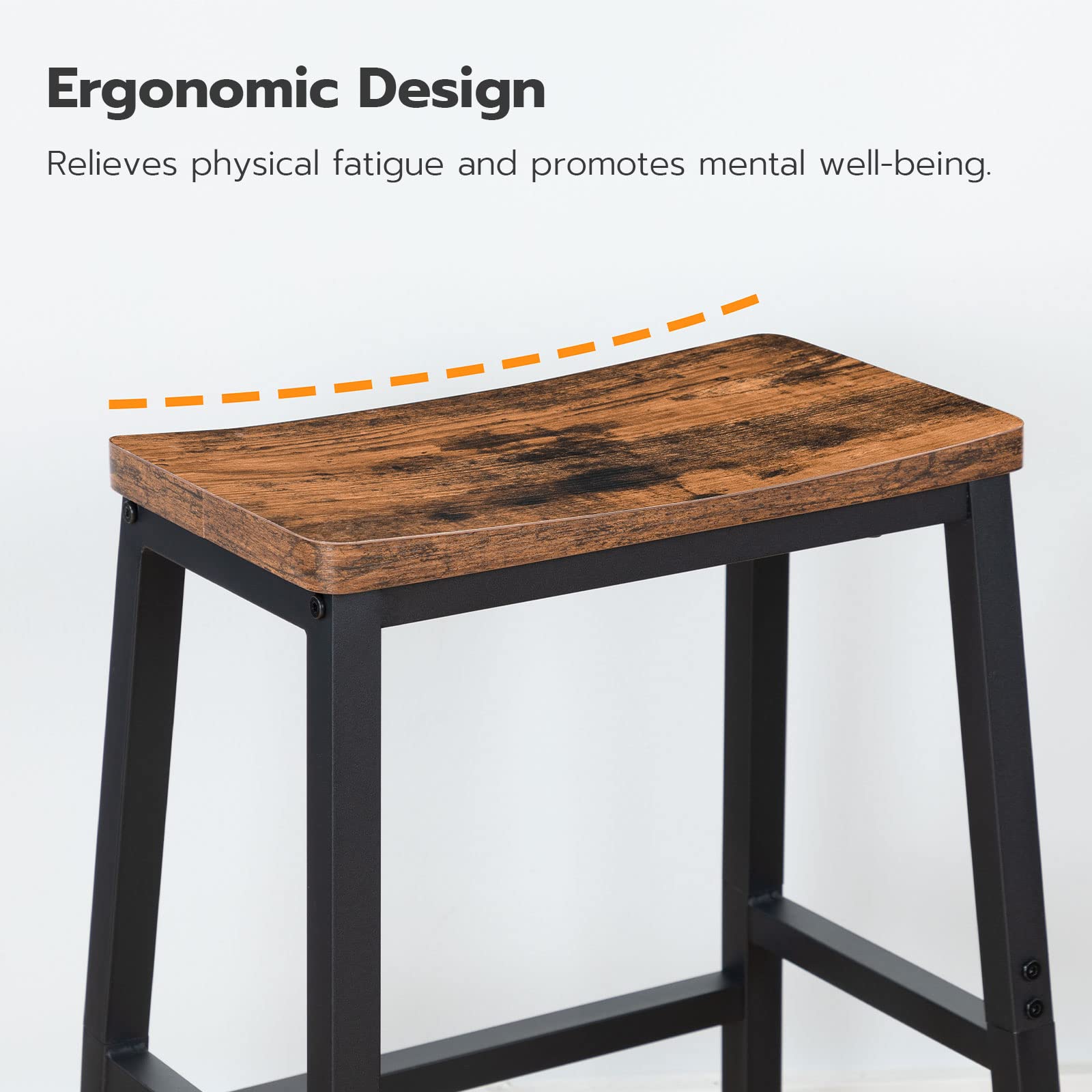 Bar Stools Set of 2 with Footrests