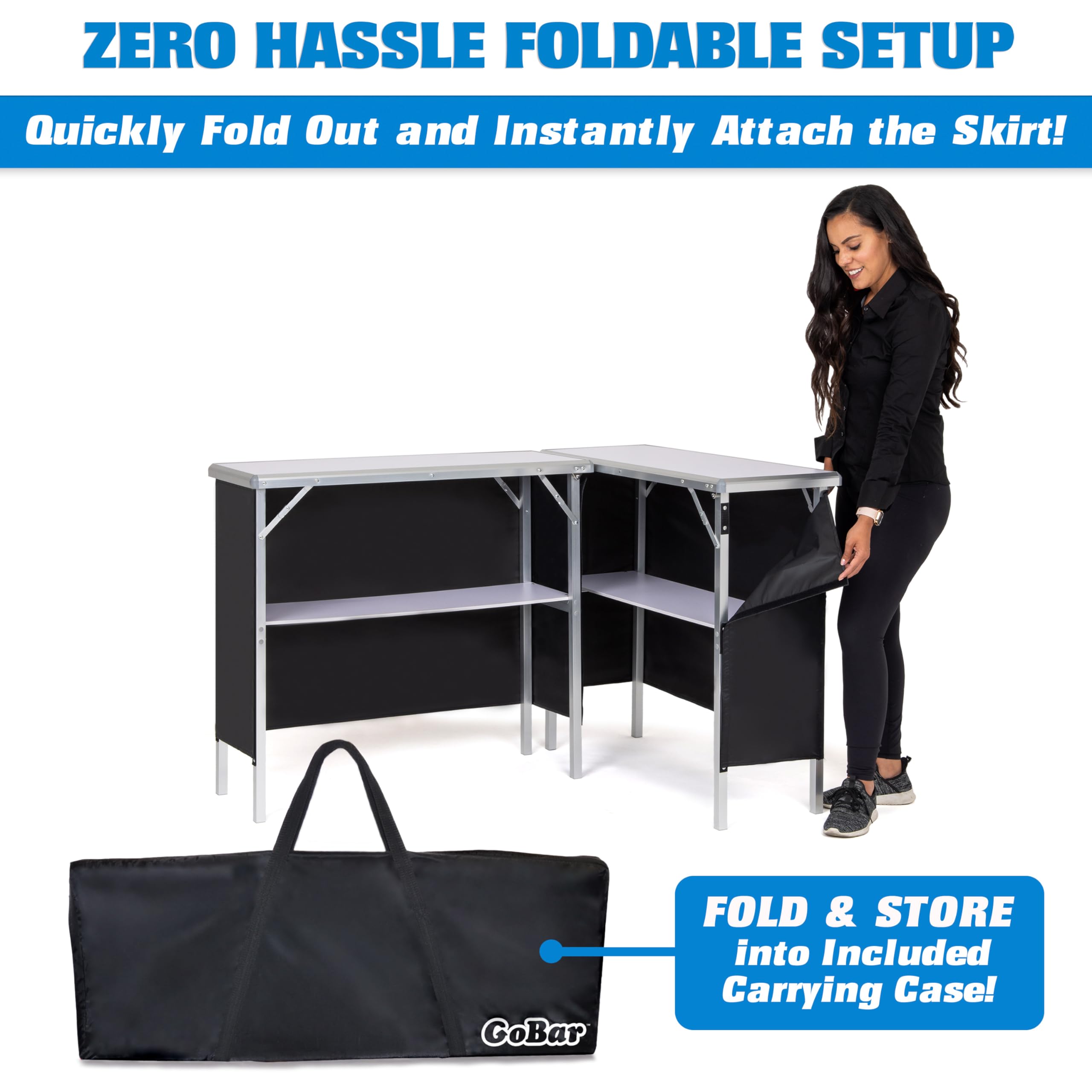 Portable Double Bar Table Set with Carrying Case