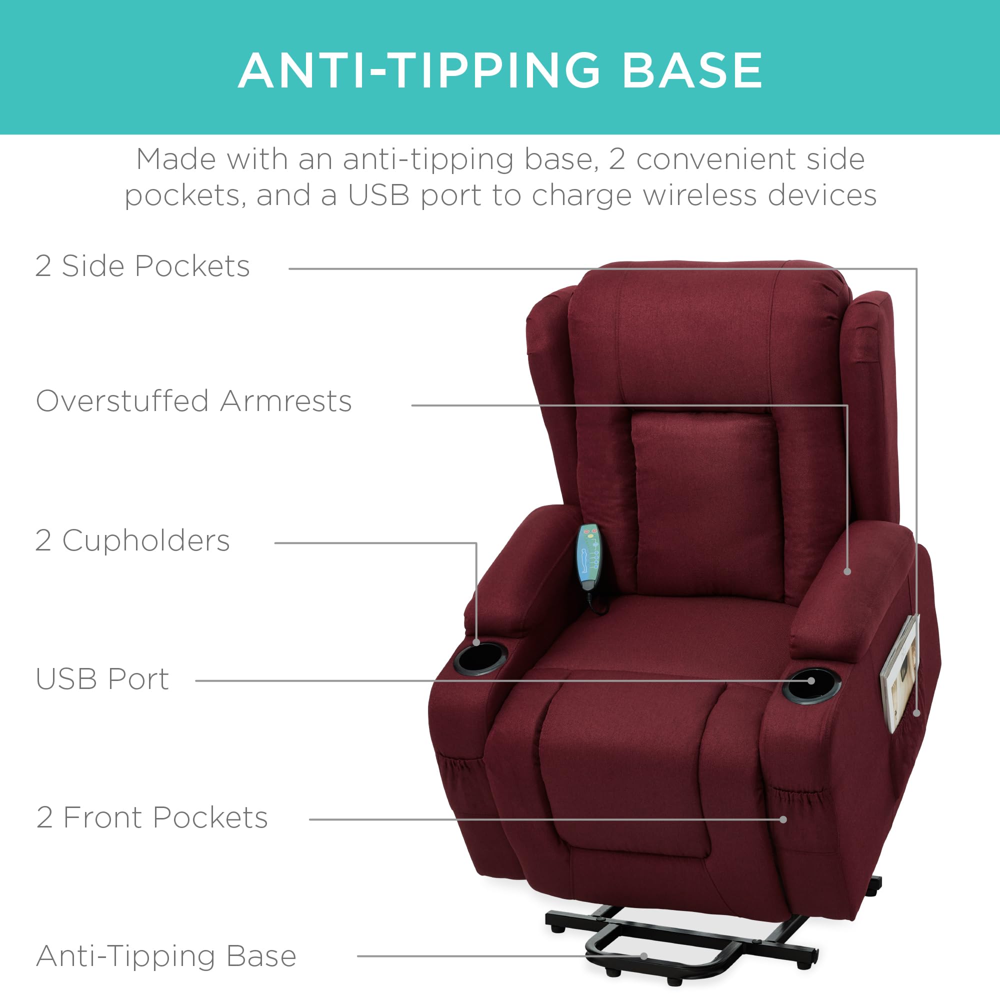 Power Lift Recliner with Massage and Heat