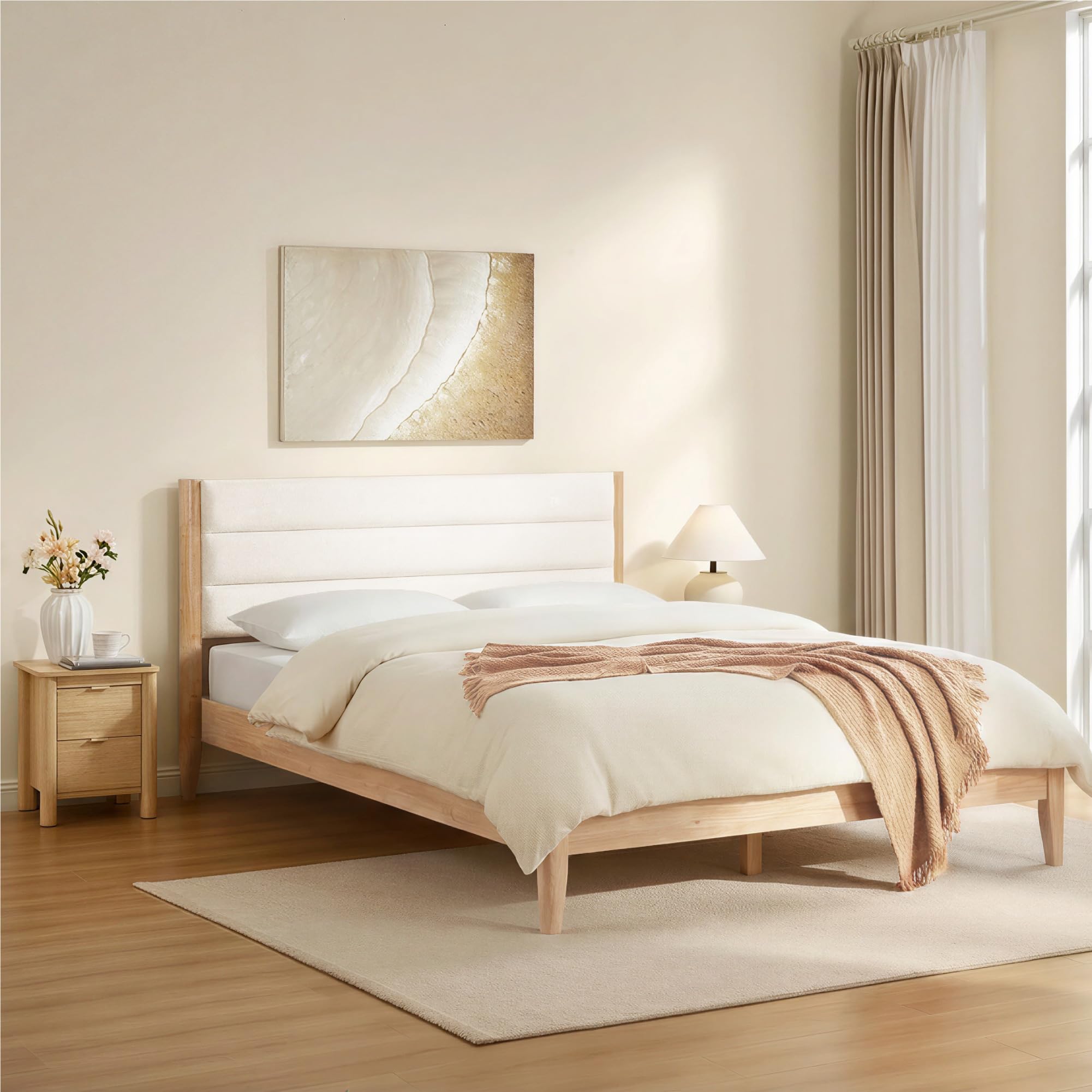 3 Piece Bedroom Set with Upholstered Headboard