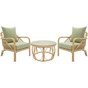 3-Piece Patio Bistro Set with Cushions and Coffee Table