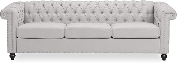 Tufted Chesterfield Faux Leather 3 Seater Sofa