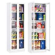 Modern Display Cabinet with Doors - 5-Tier Tall Bookcase