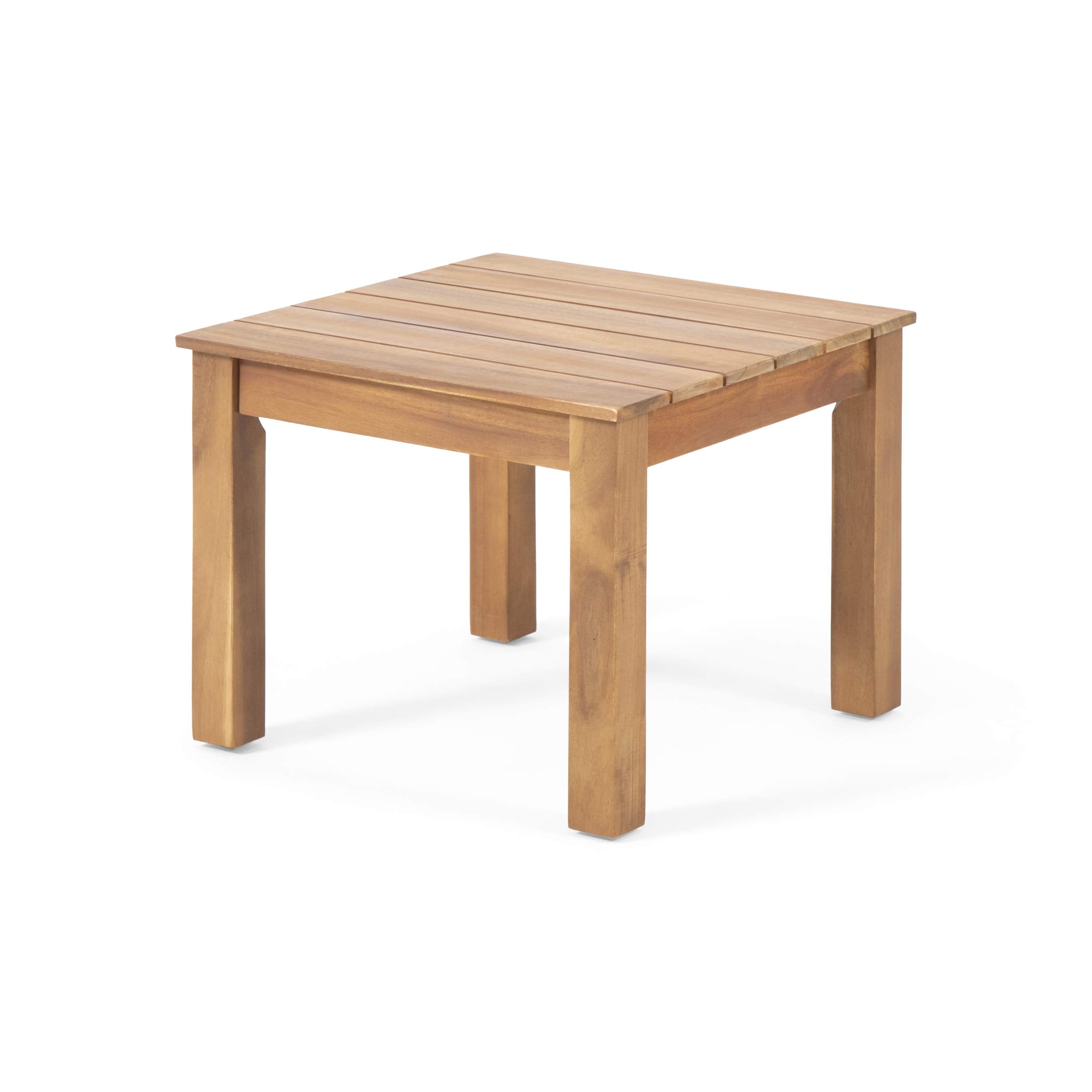 Acacia Wood Outdoor End Table Brown Patina