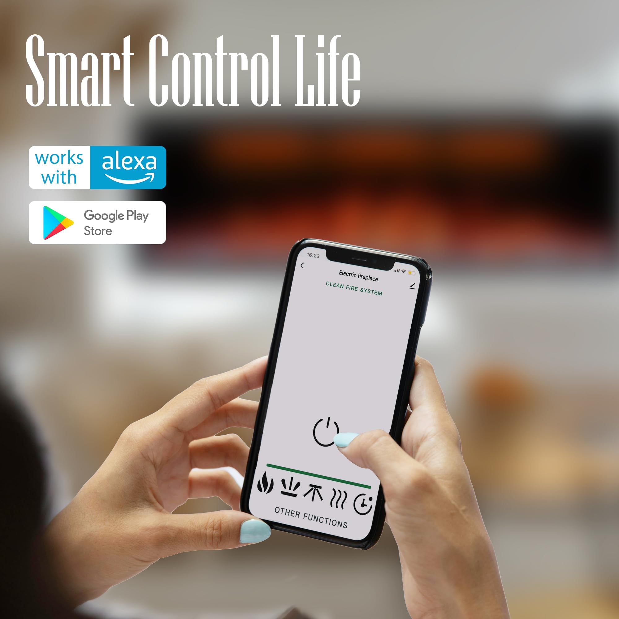 60" WiFi-Enabled Electric Fireplace Insert with App Control