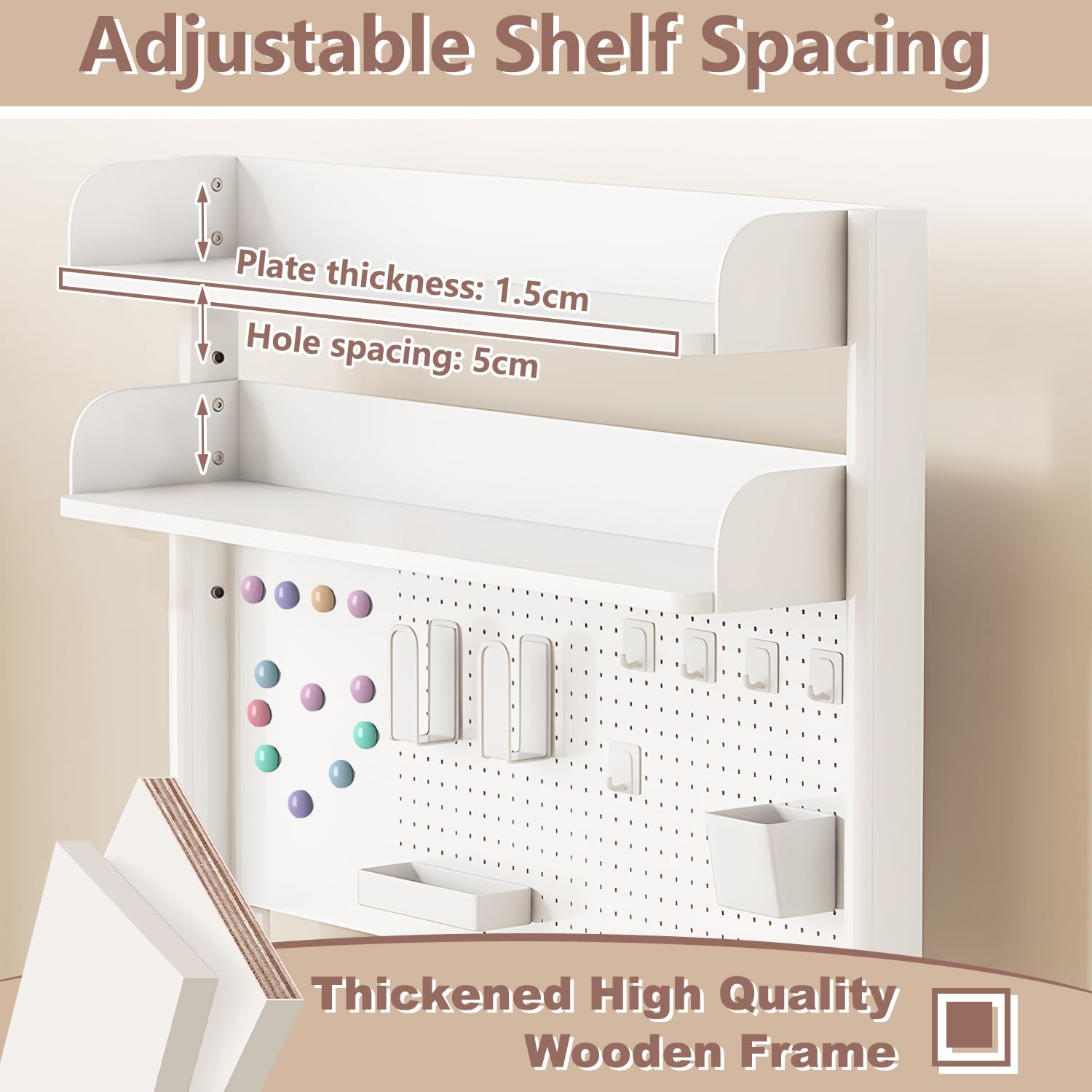 Clamp On Desk Organizer Shelf with Pegboard