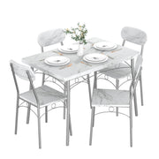 5-Piece Dining Table Set for 4 with Wooden Chairs
