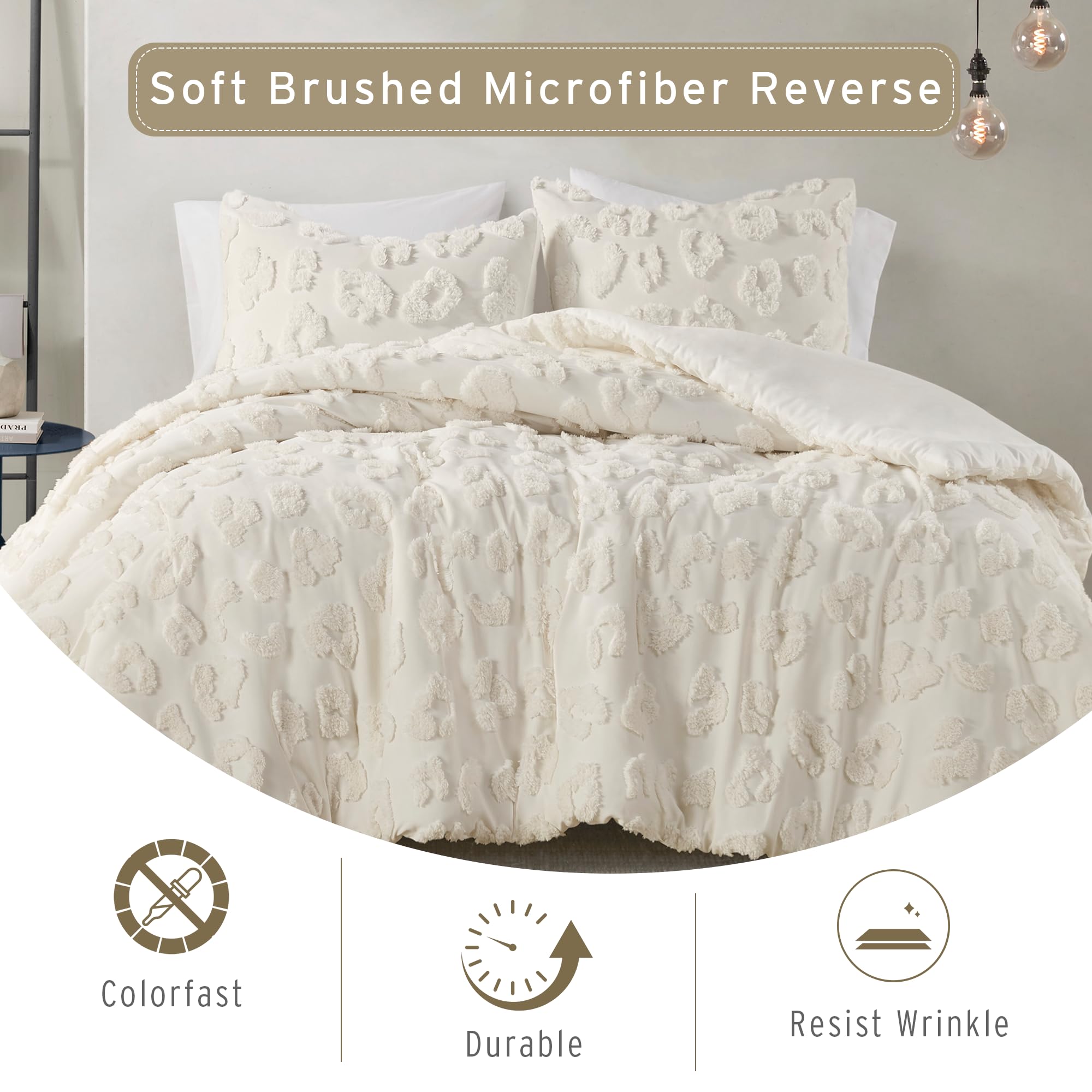 King Chenille Tufted Animal Print Comforter Set