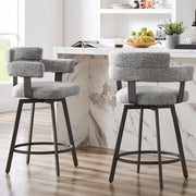 Counter Height Swivel Bar Stools Set of 2 with Padded Back