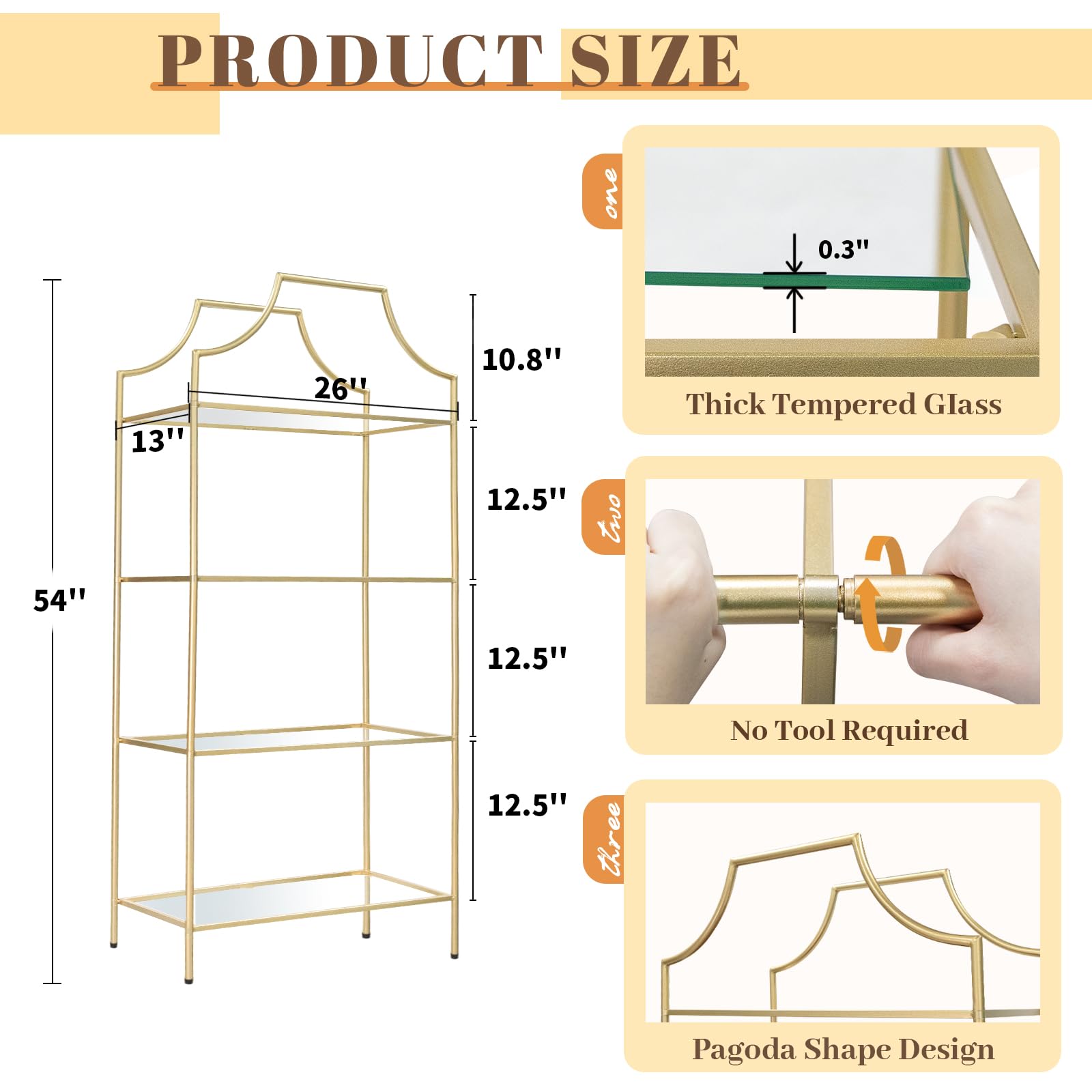 4 Tier Metal Bookshelf Tall Storage Display