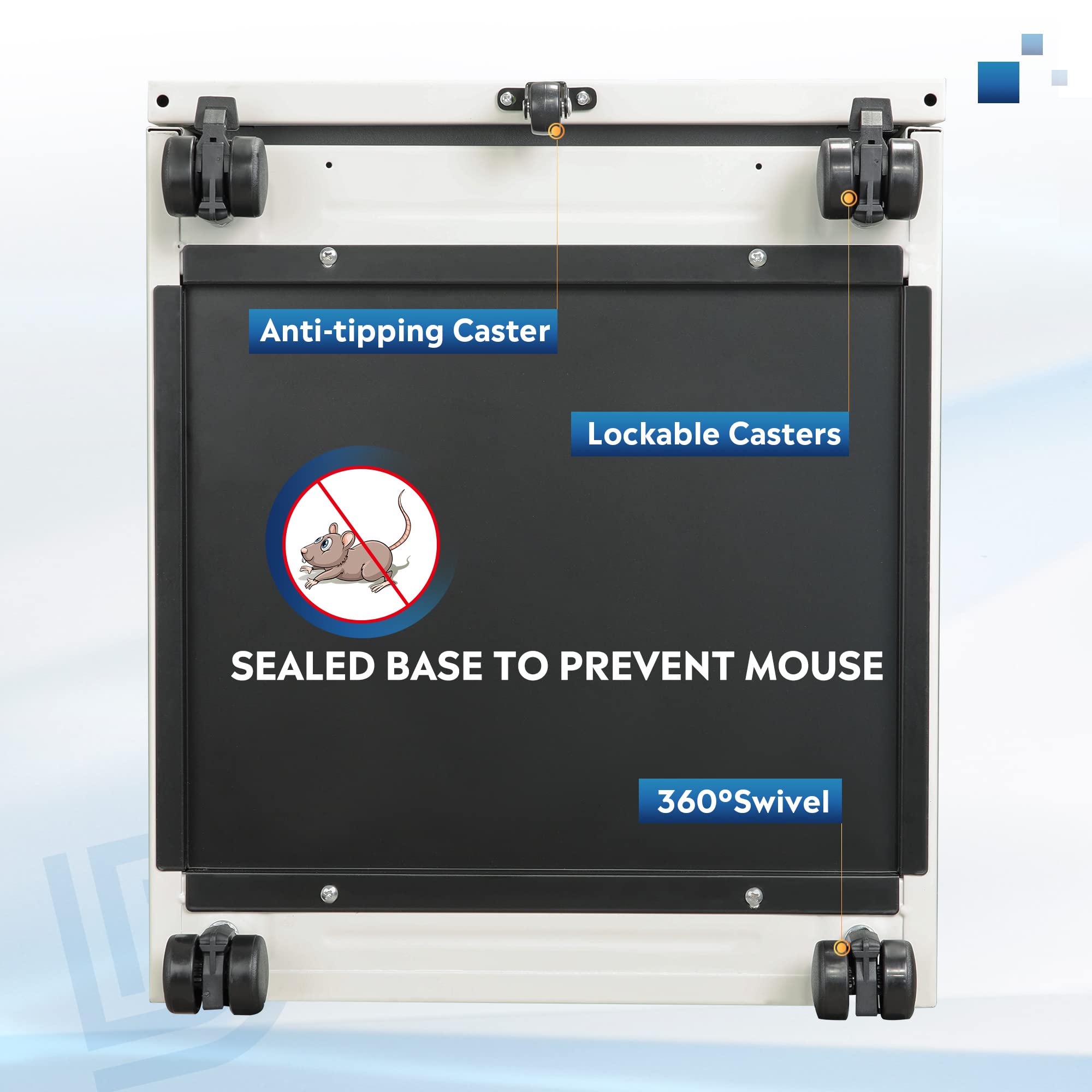 3 Drawer Mobile File Cabinet with Lock