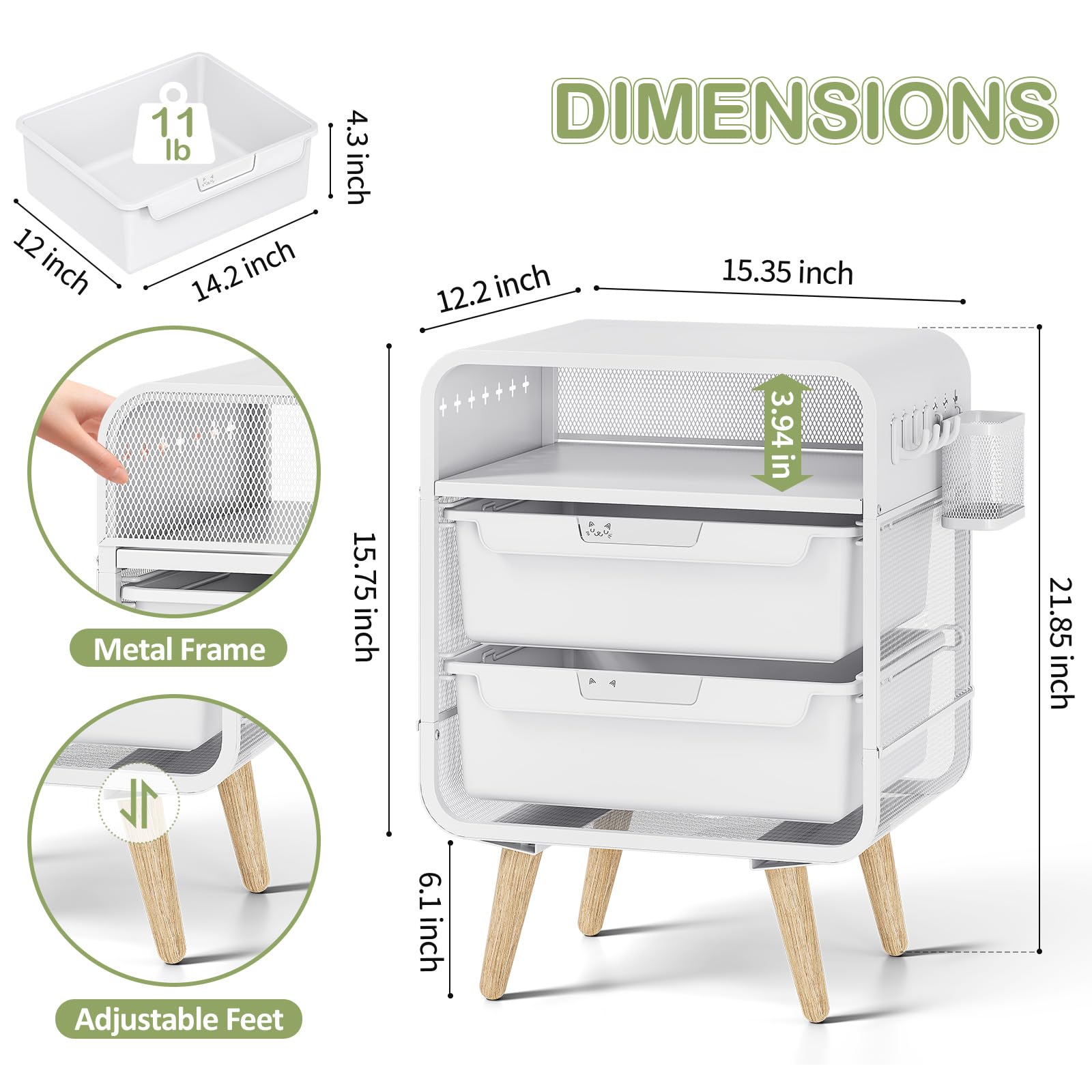 SYKIARIOL Kids Nightstand,White Night Stand,White Side Table,Bedside Table,Cute End Table with Storage Drawer for Girls boy