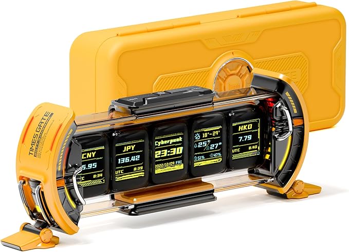Cyberpunk Gaming Digital Alarm Clock with RGB LED Display