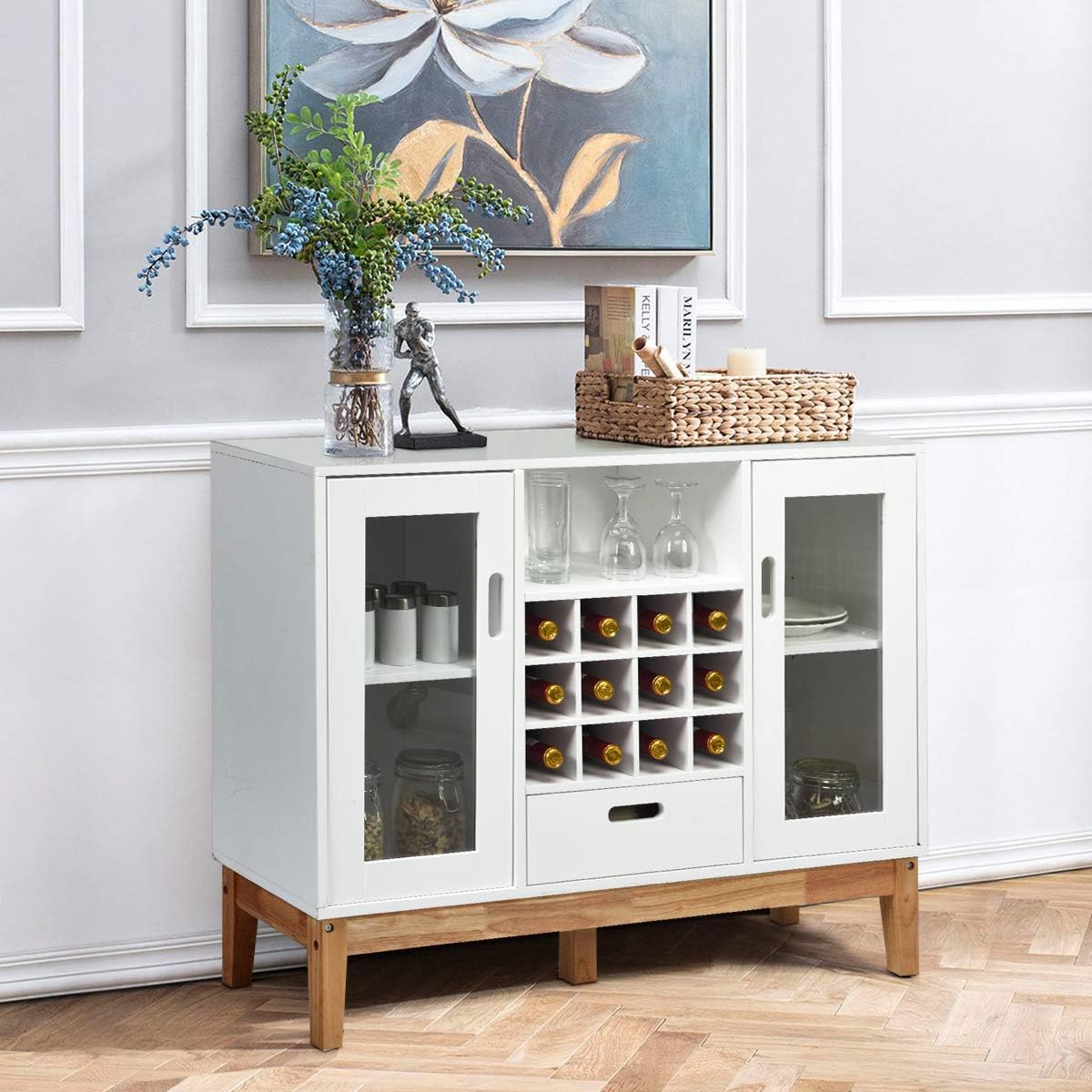 Buffet Sideboard with Wine Rack and Storage