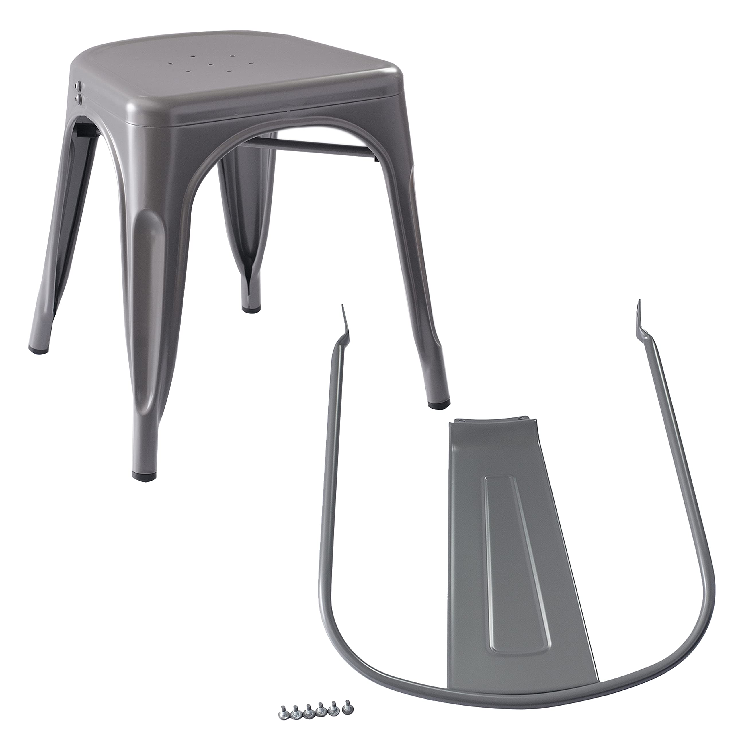 Metal Dining Chairs Set of 4 - Dark Grey