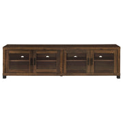 79" TV Stand with Glass Doors and Adjustable Shelves