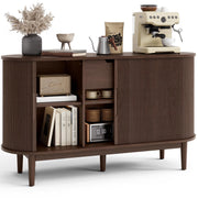 Mid-Century Sideboard Buffet Cabinet with Tambour Doors
