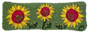Sunflower Trio Hand-Hooked Wool Decorative Throw Pillow