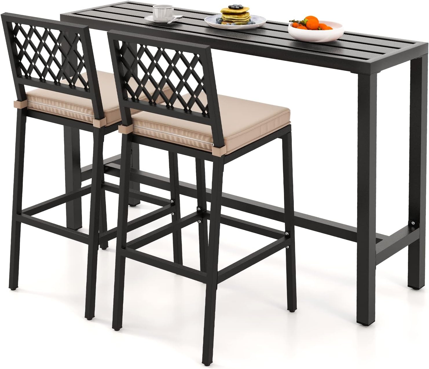 3 Piece Outdoor Bar Table and Chairs Set