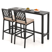 3-Piece Outdoor Bar Table and Chairs Set