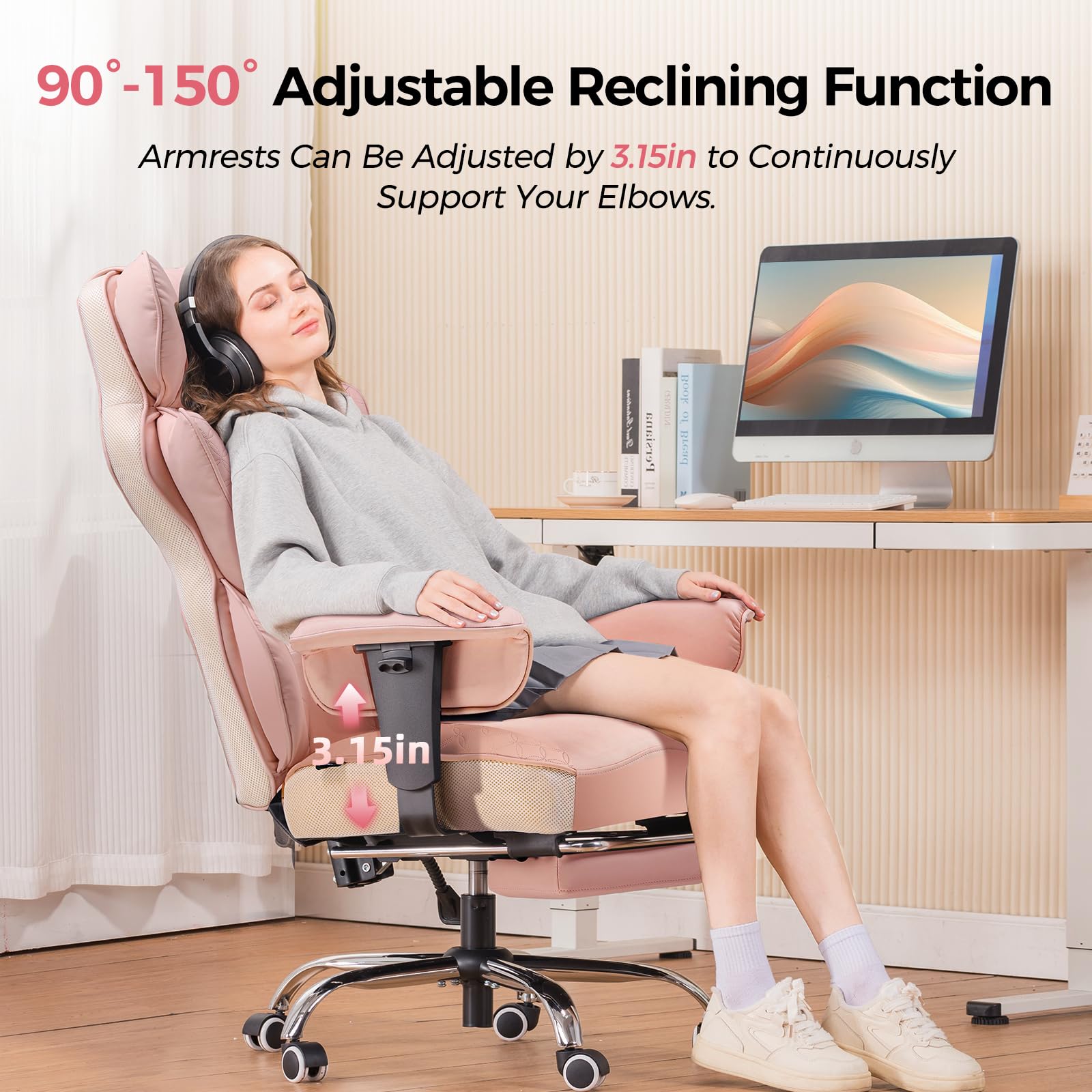 Big and Tall Office Chair 400lbs with Lumbar Support