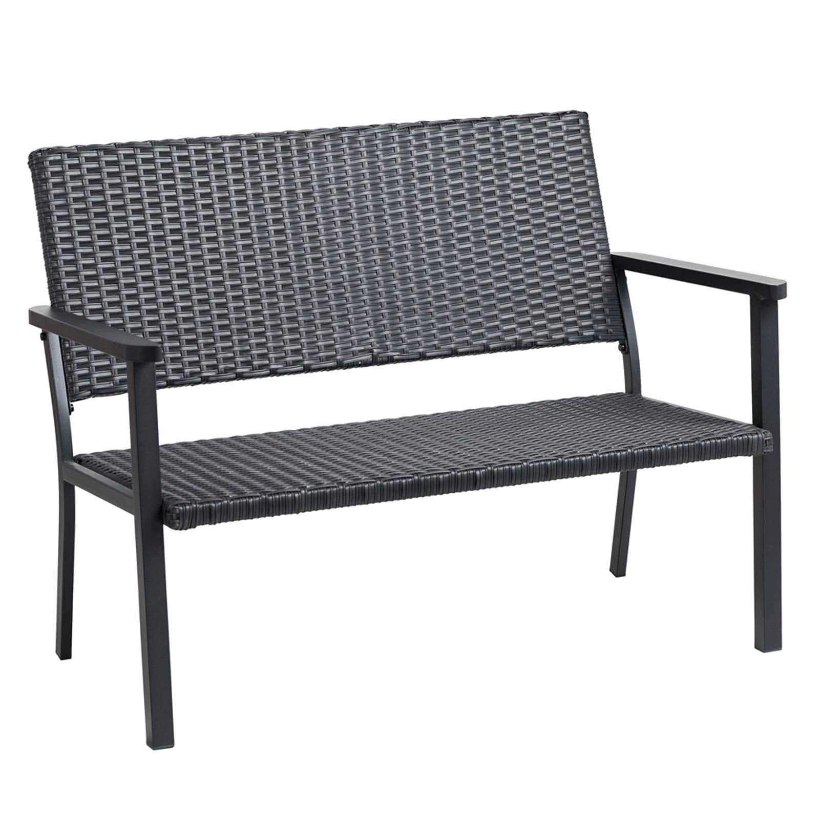Outdoor Wicker Loveseat Bench
