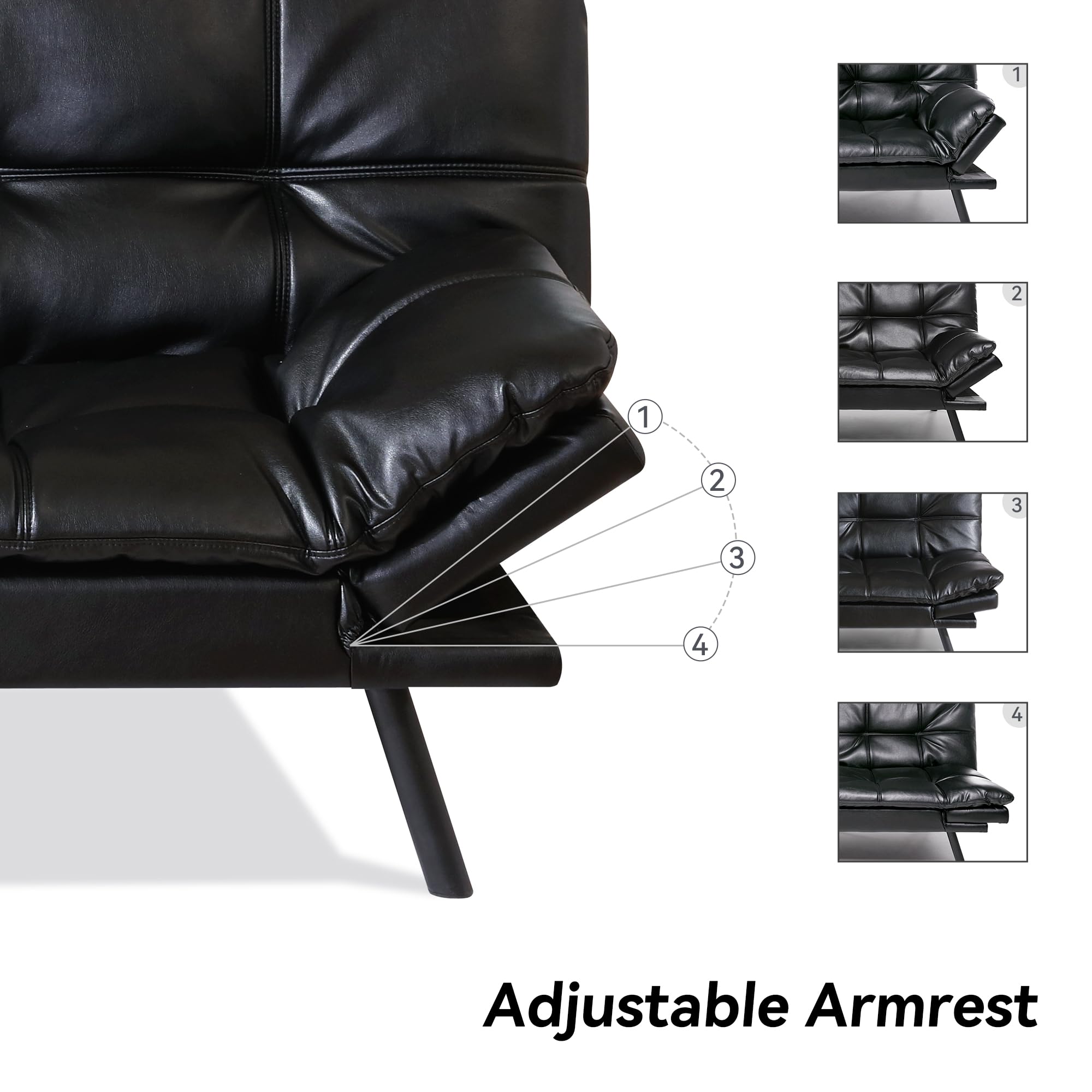 Convertible Futon Sofa Bed with Memory Foam