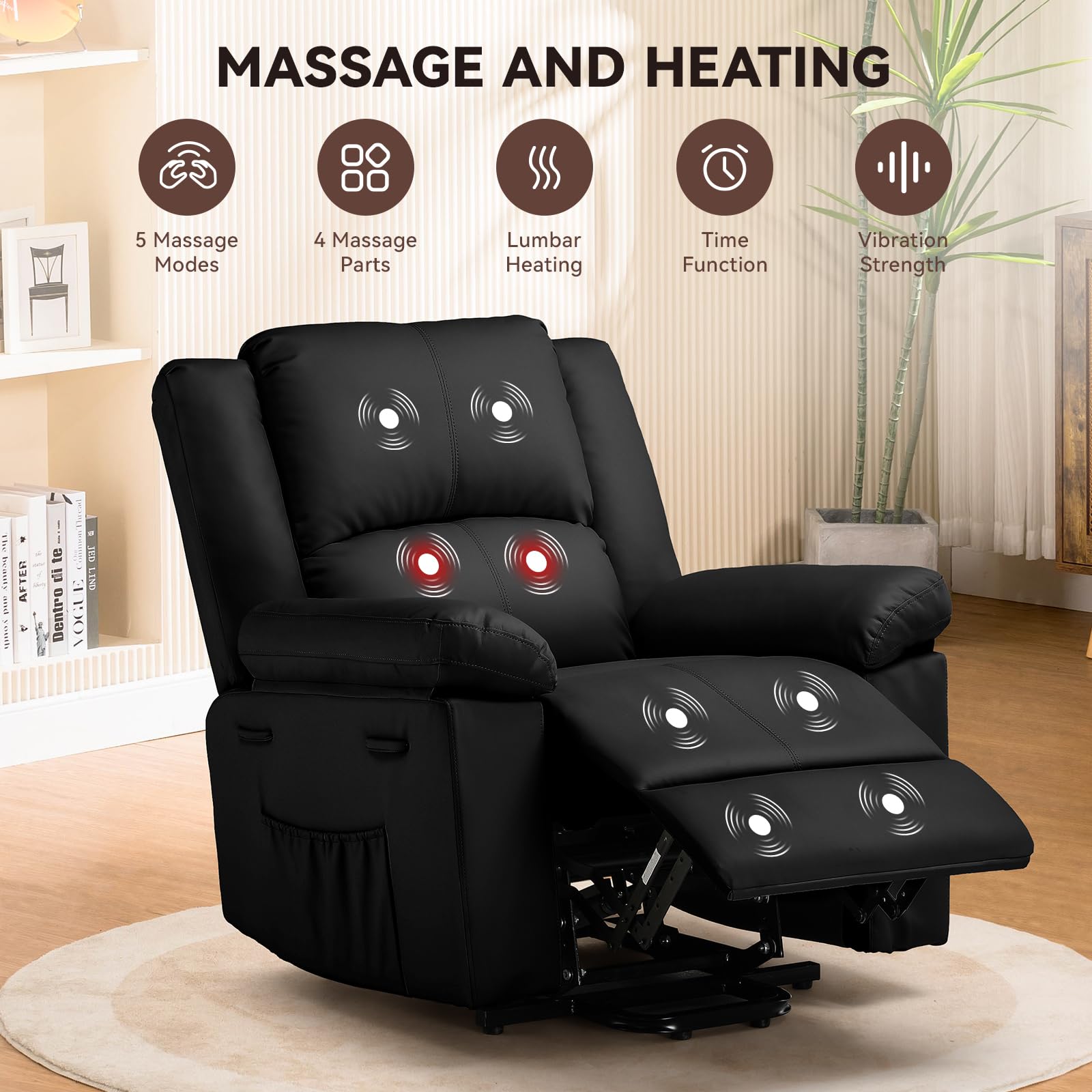 Power Lift Recliner with Heat and Massage for Elderly