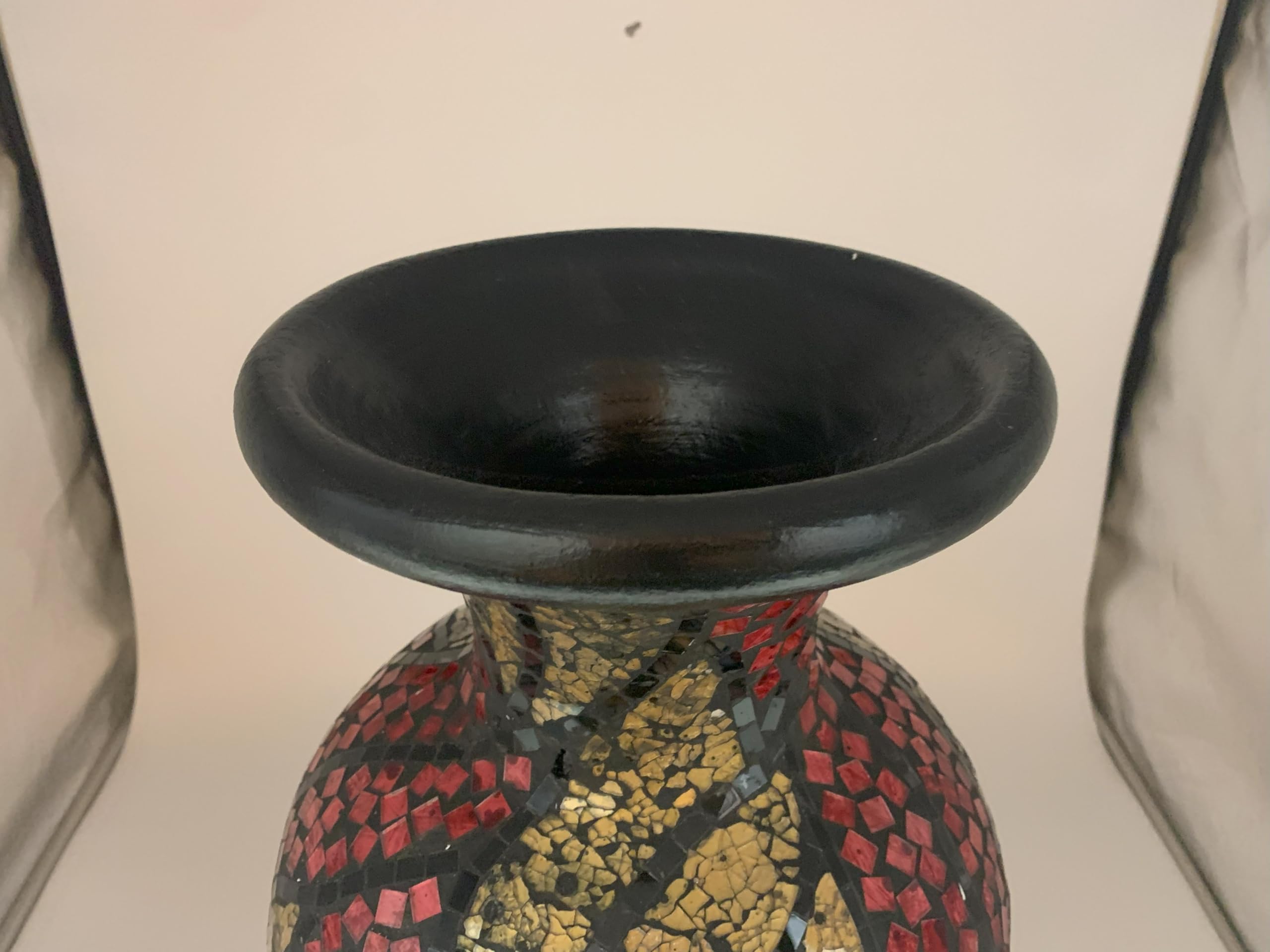 24 Inch Mosaic Floor Vase - Handcrafted Terracotta Cylinder