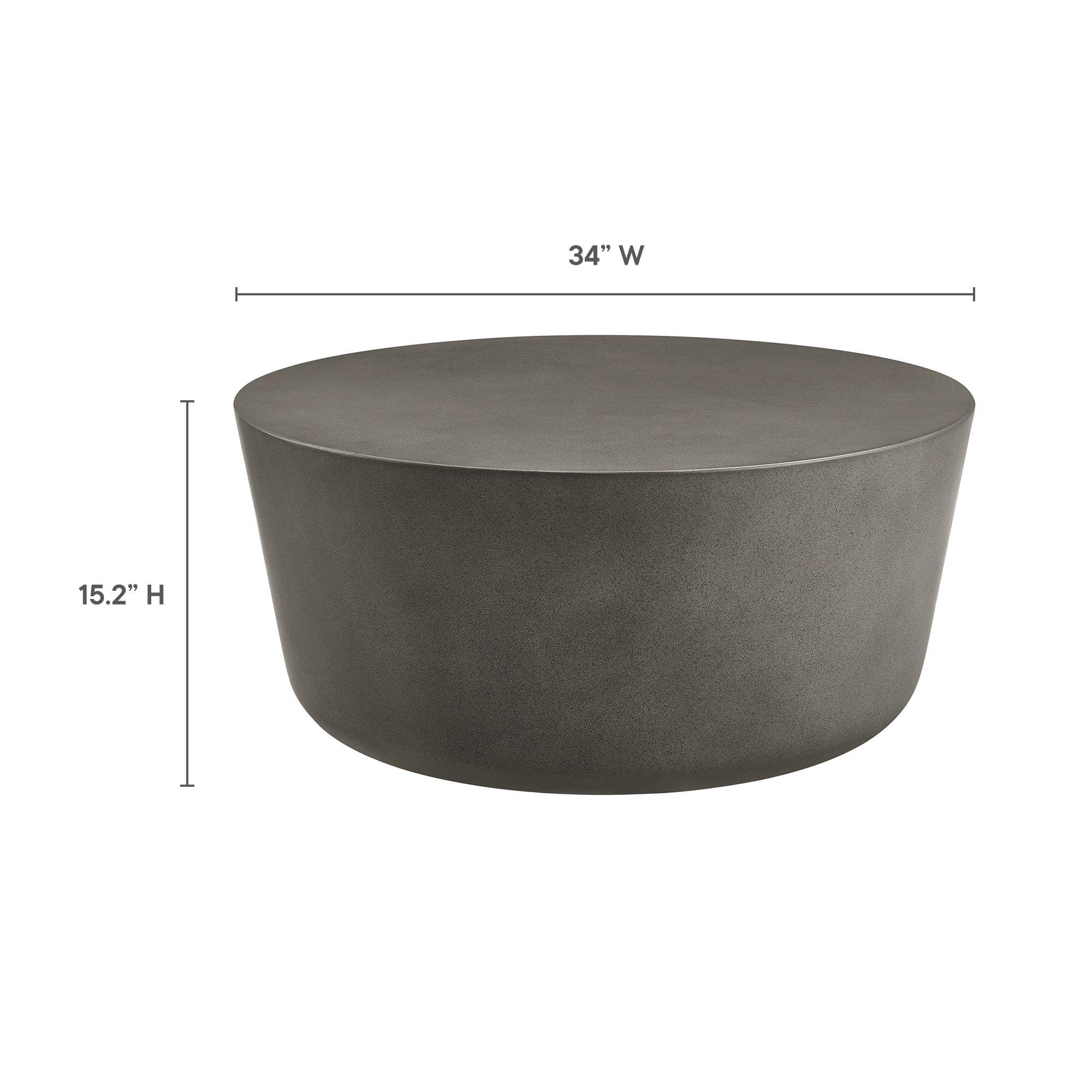 34 Inch Round Concrete Coffee Table