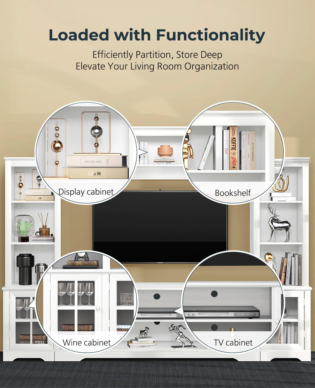 Large Wall Unit Entertainment Center with Storage