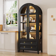 Arched Display Cabinet with LED Lighting