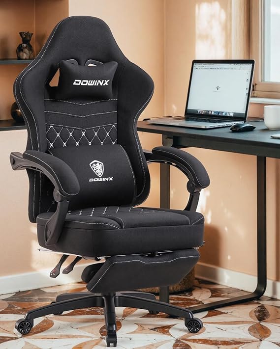 Ergonomic Gaming Chair with Footrest and Cooling Gel Pad