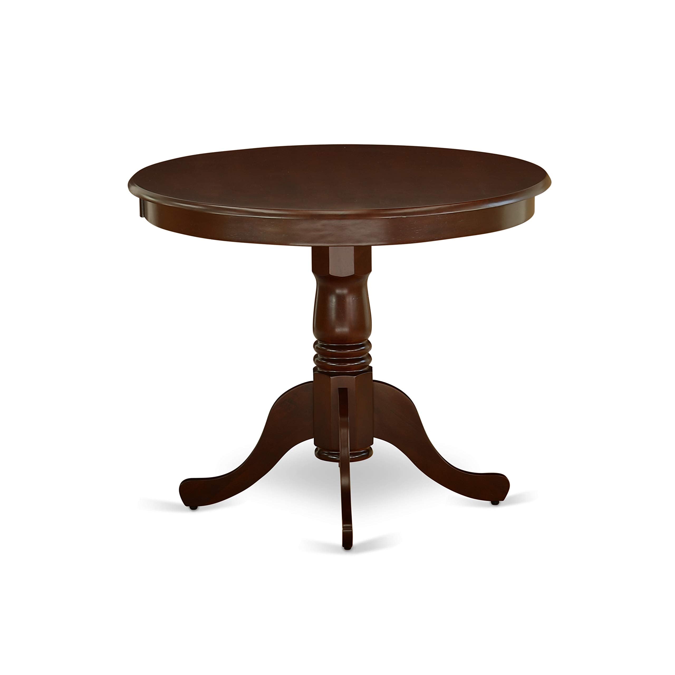 3 Piece Round Dining Table Set with Faux Leather Chairs