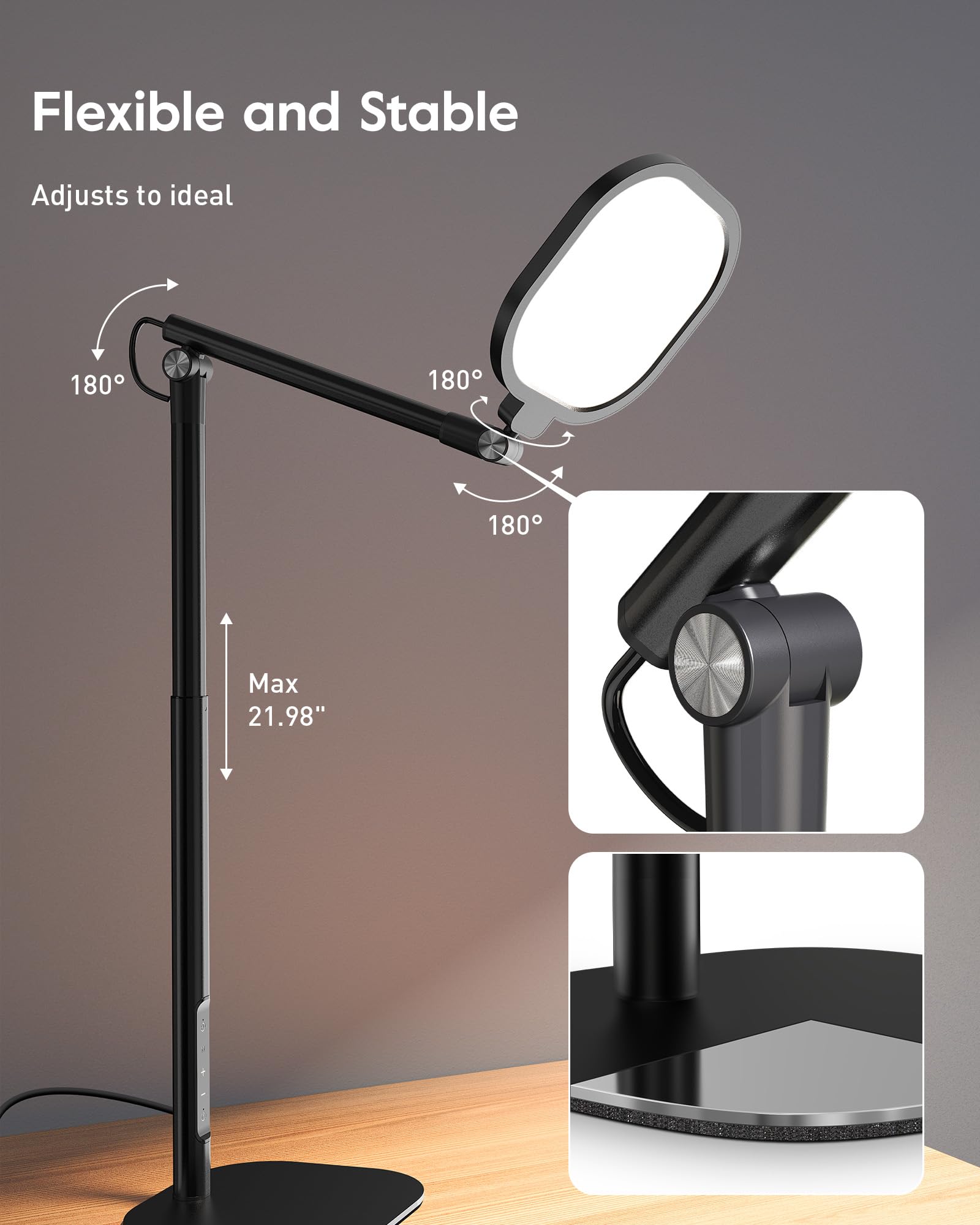 LED Desk Lamp with Adjustable Height