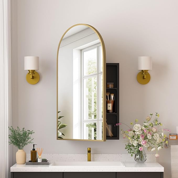 Arched Medicine Cabinet with Adjustable Shelves