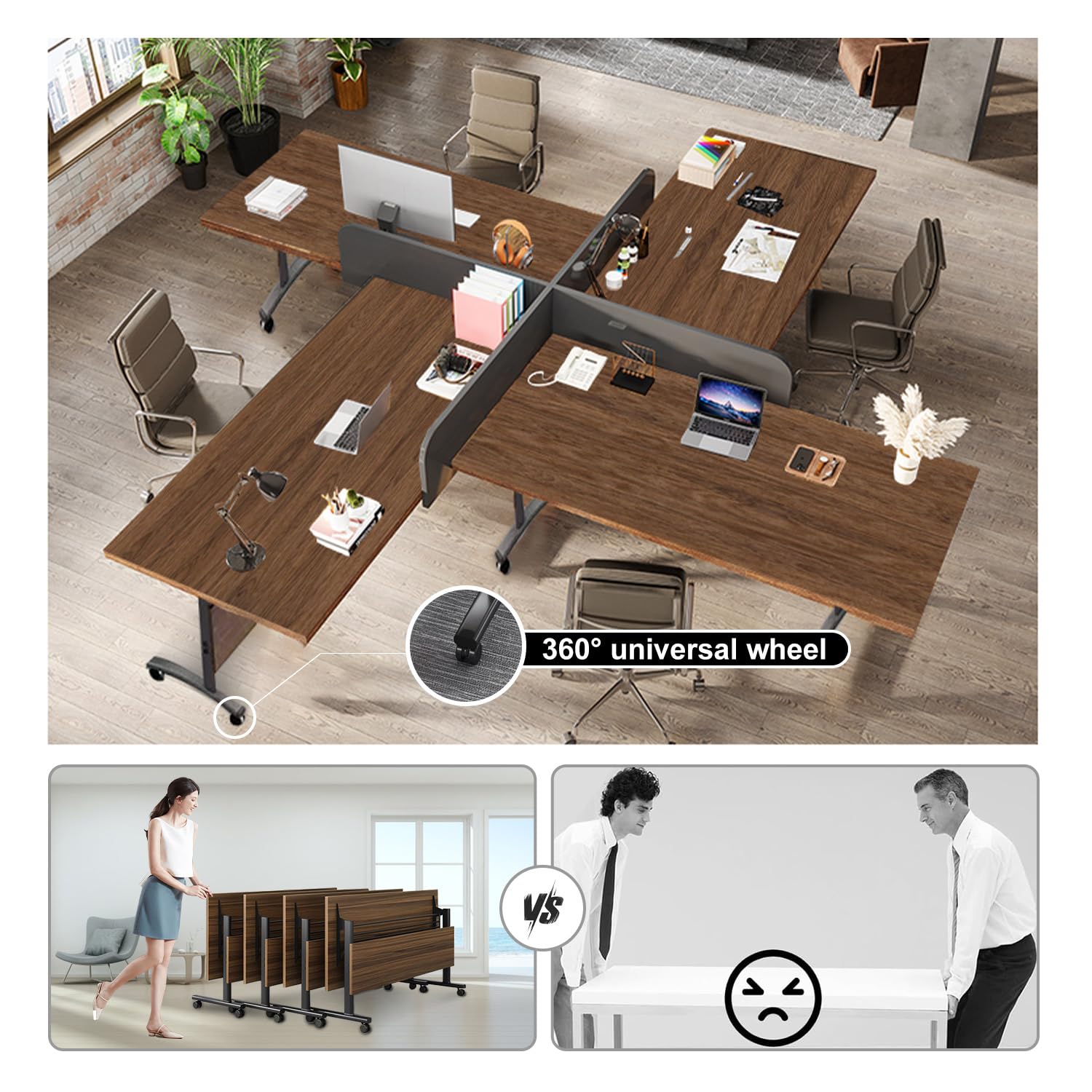 Foldable Conference Table 6ft with Wheels