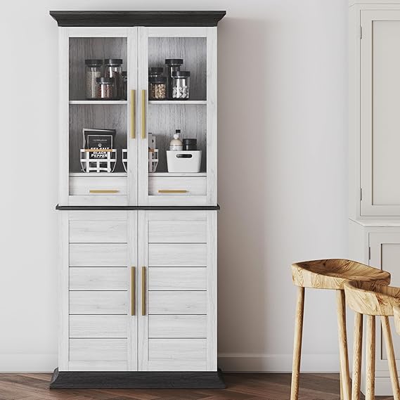 72" Storage Cabinet with Adjustable Shelves and Drawers