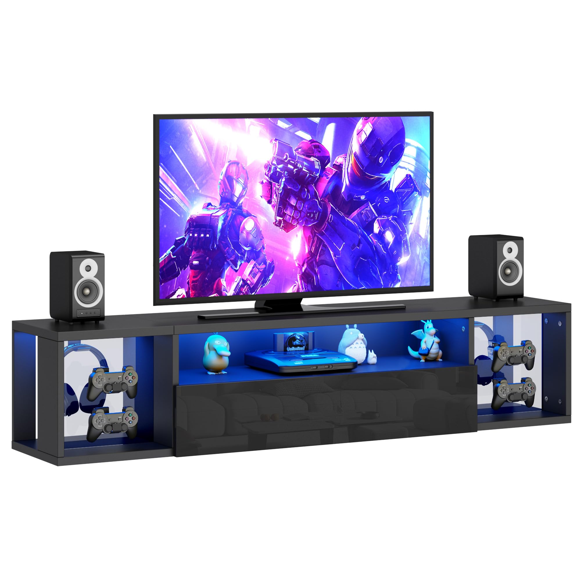 Floating TV Stand with LED Lights 55 Inch