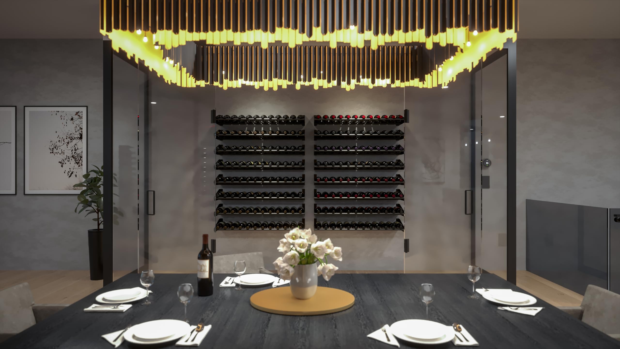 Wall Mount Wine Rack 12 Bottle Matte Black