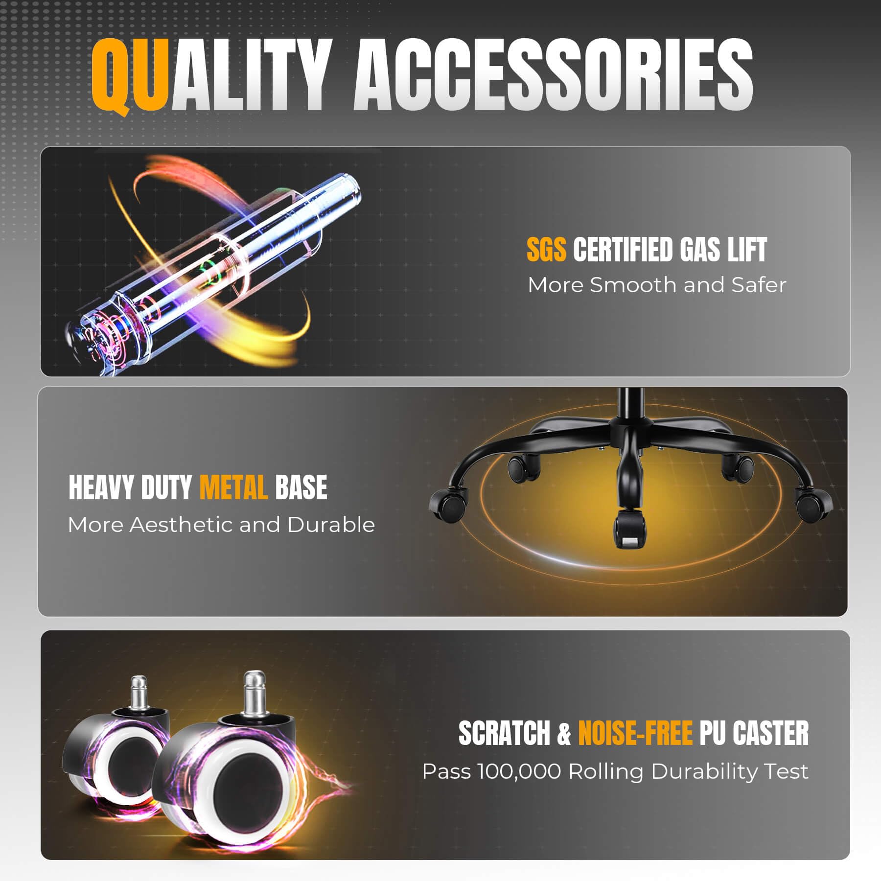 Gaming Chair with Footrest and Pocket Spring Cushion