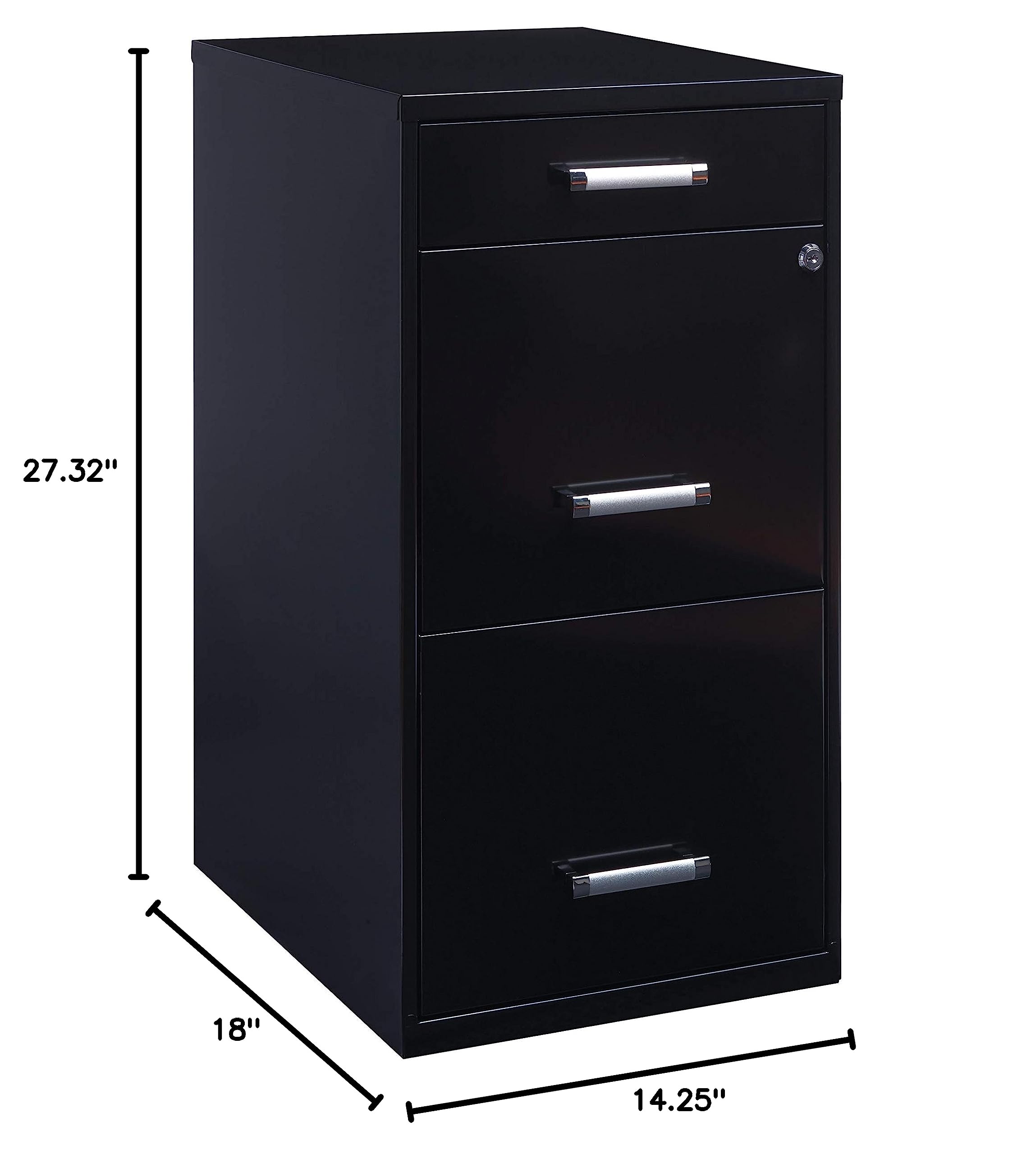 3-Drawer Metal File Cabinet with Lock