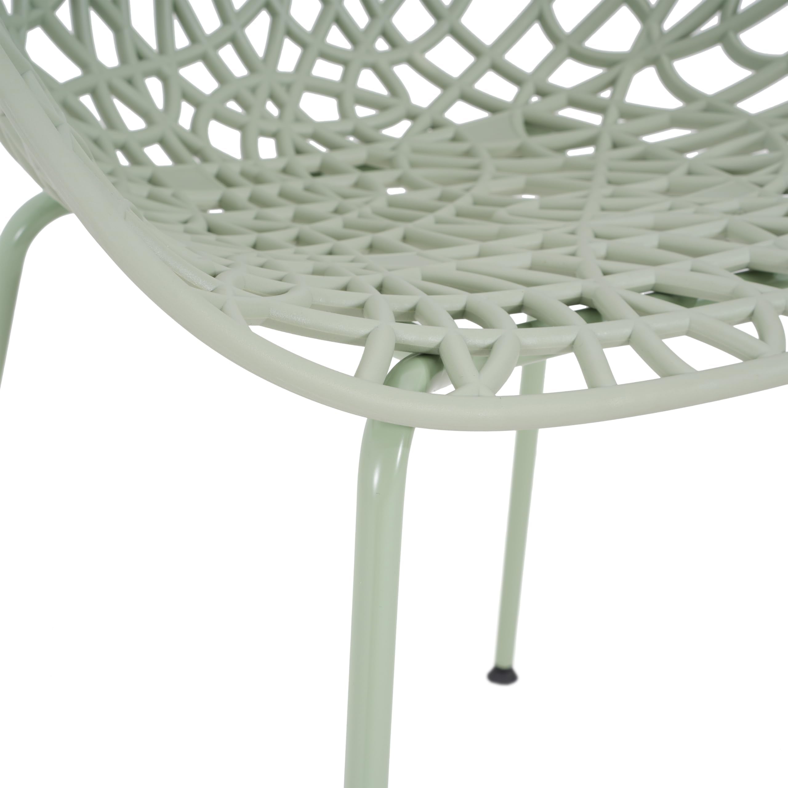 Outdoor Dining Chair Set of 2 - Weather-Resistant Perforated Side Chairs