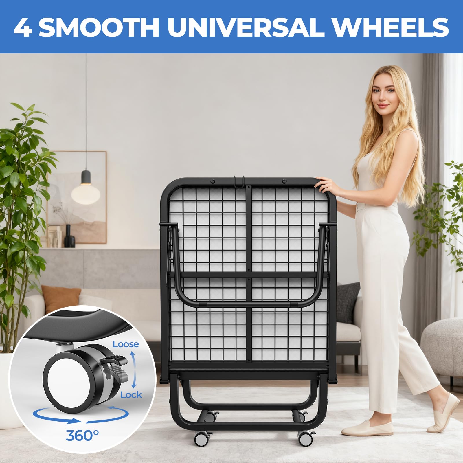 Folding Bed with Memory Foam Mattress