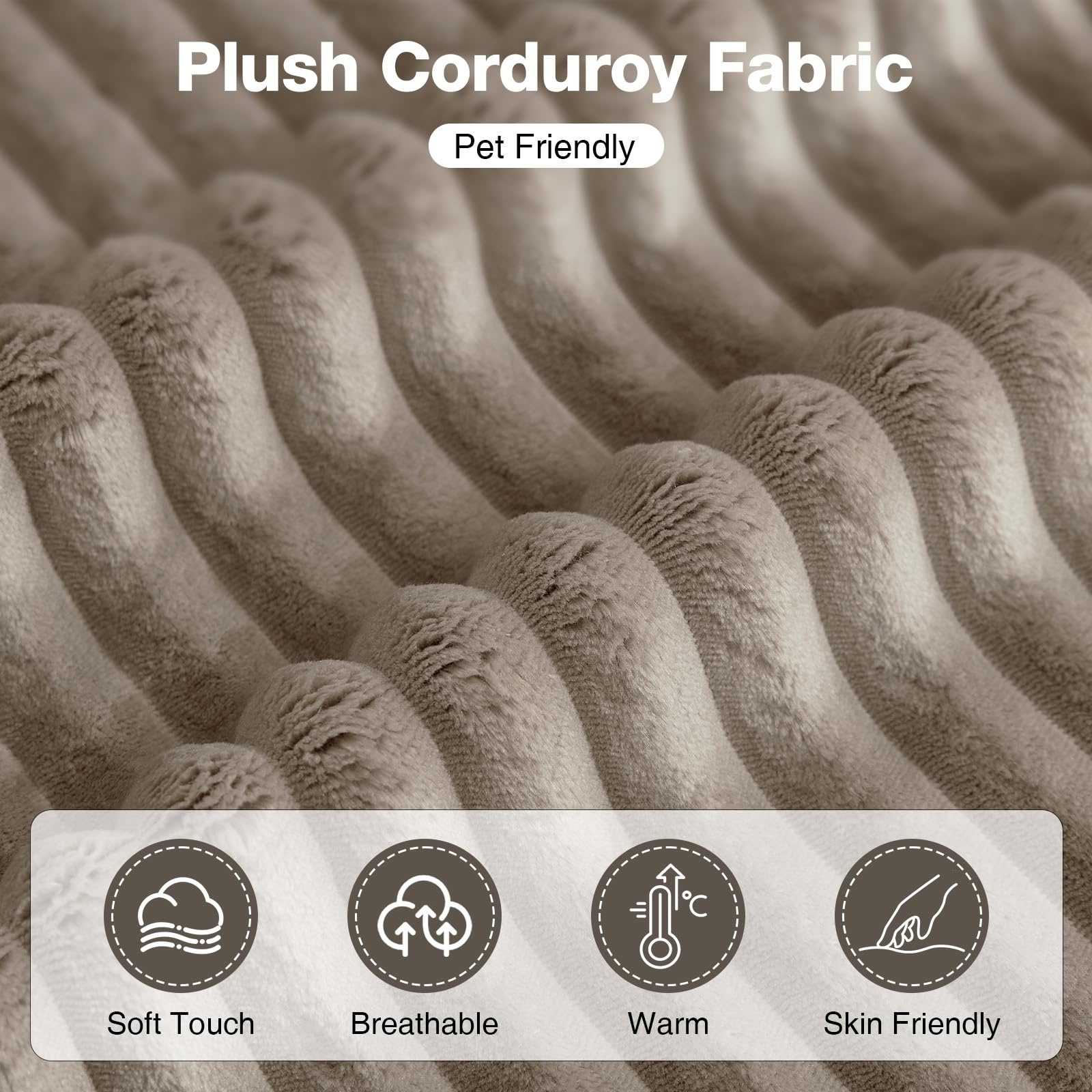 110'' Boneless Modular Cloud Couch for Living Room, Comfy Cloud Modular Sectional Couch with Ottoman, Convertible L Shaped Couches for Apartment, Dorm, No Assembly Required, Camel Corduroy