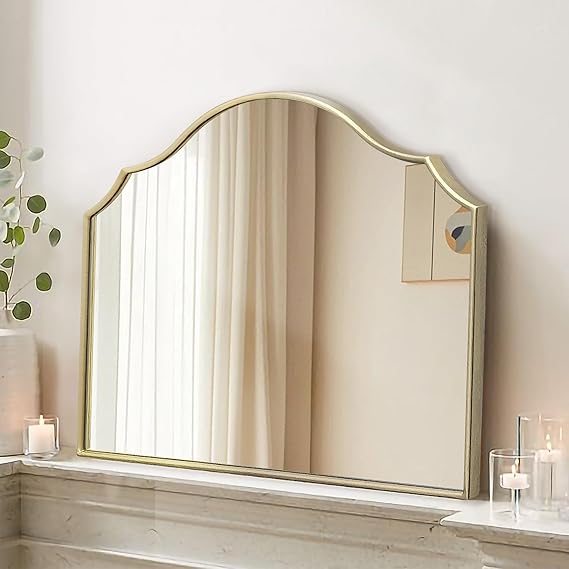 Gold Scalloped Arched Mirror 35x26