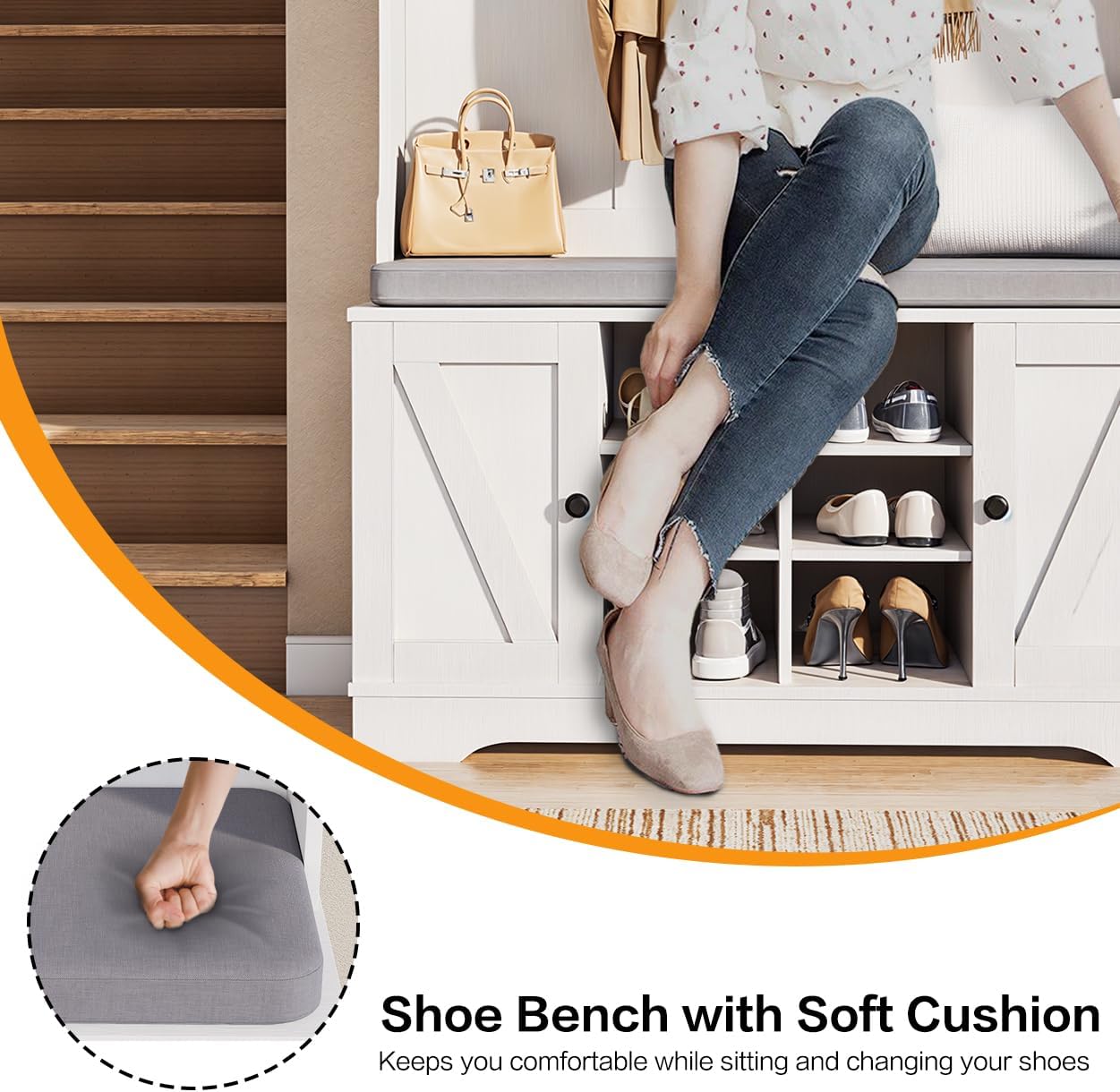 Hall Tree with Bench and Shoe Storage