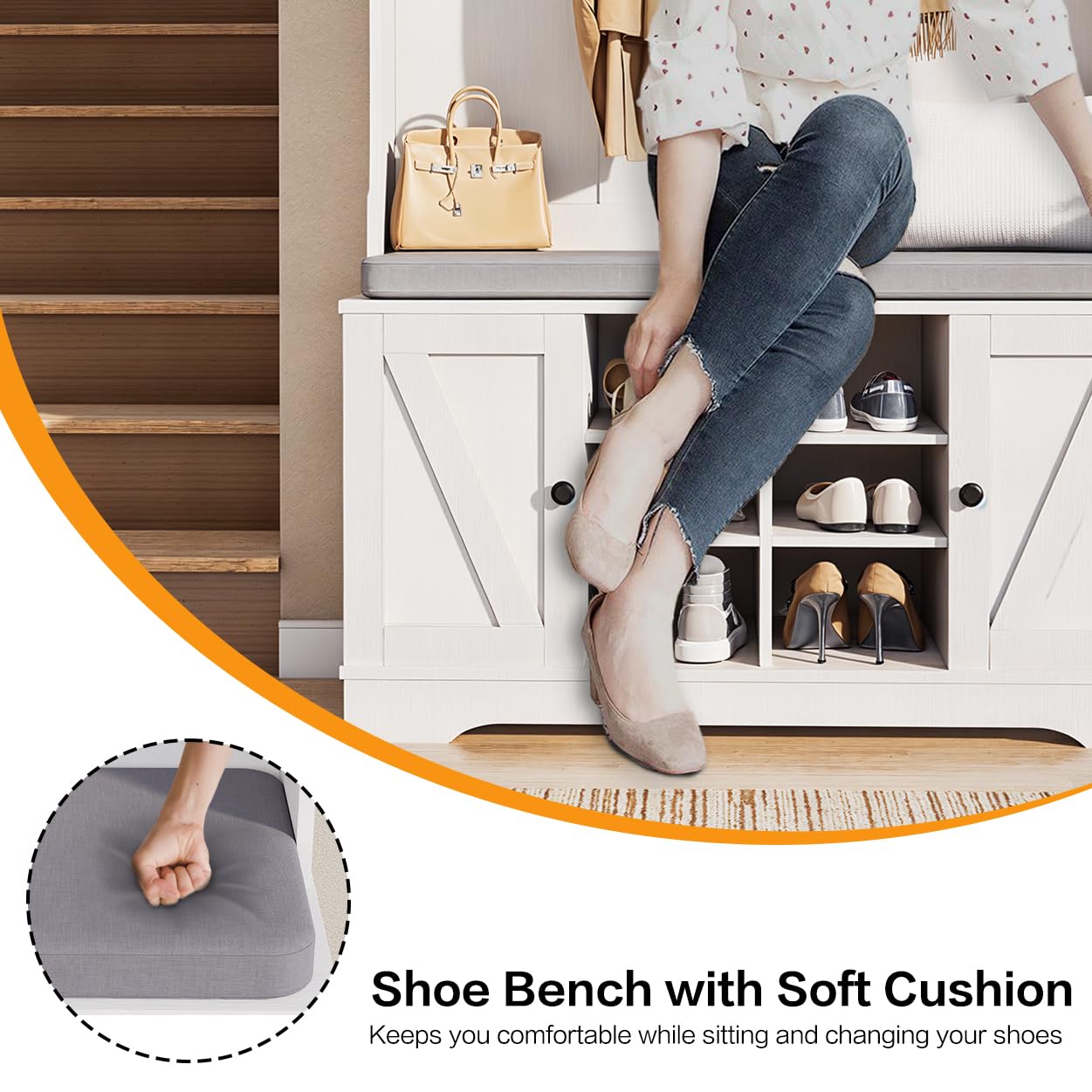Hall Tree with Bench and Shoe Storage